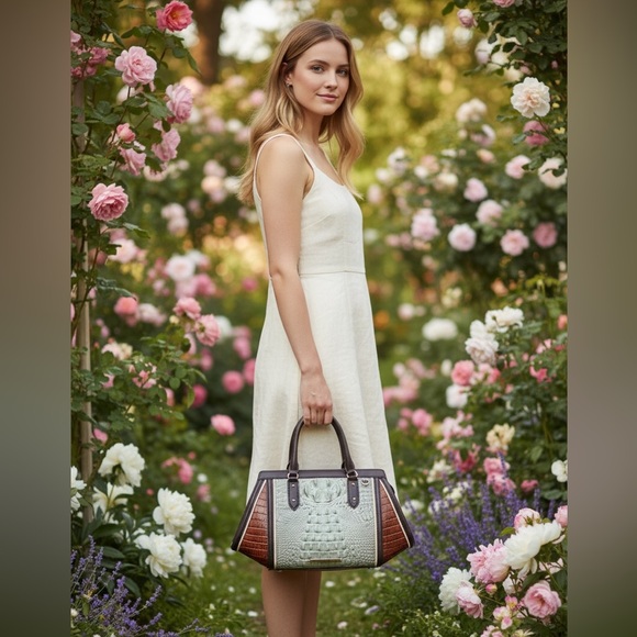 BRAHMIN BAG. Arden Satchel,Hemlock Westwood color, leather, never used. - Picture 10 of 10